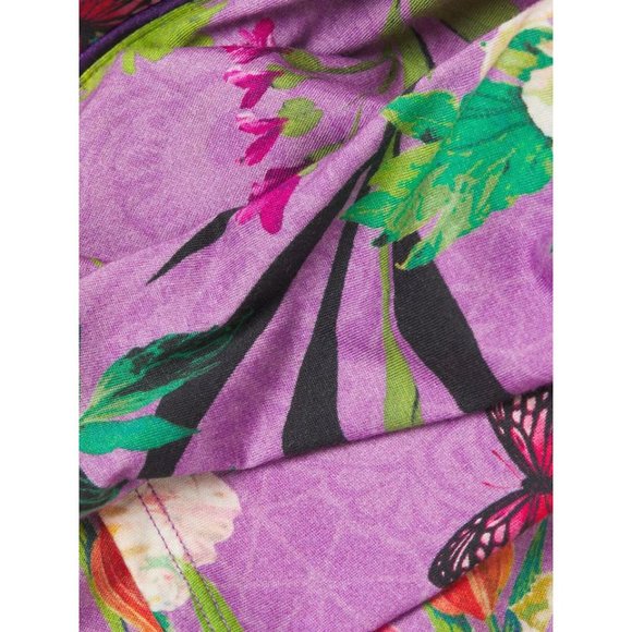 Johnny Was Goza Purple Flowers Sleep Robe Lounge Wear Floral Butterfly Pink NEW - Picture 5 of 8